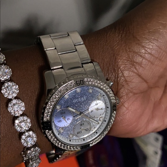 Womens Guess Ice Blue Crystals Watch - Picture 4 of 9